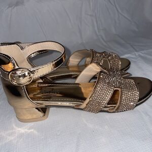 Gold Bling Rhinestone Girls Size 1 Worn Once EUC